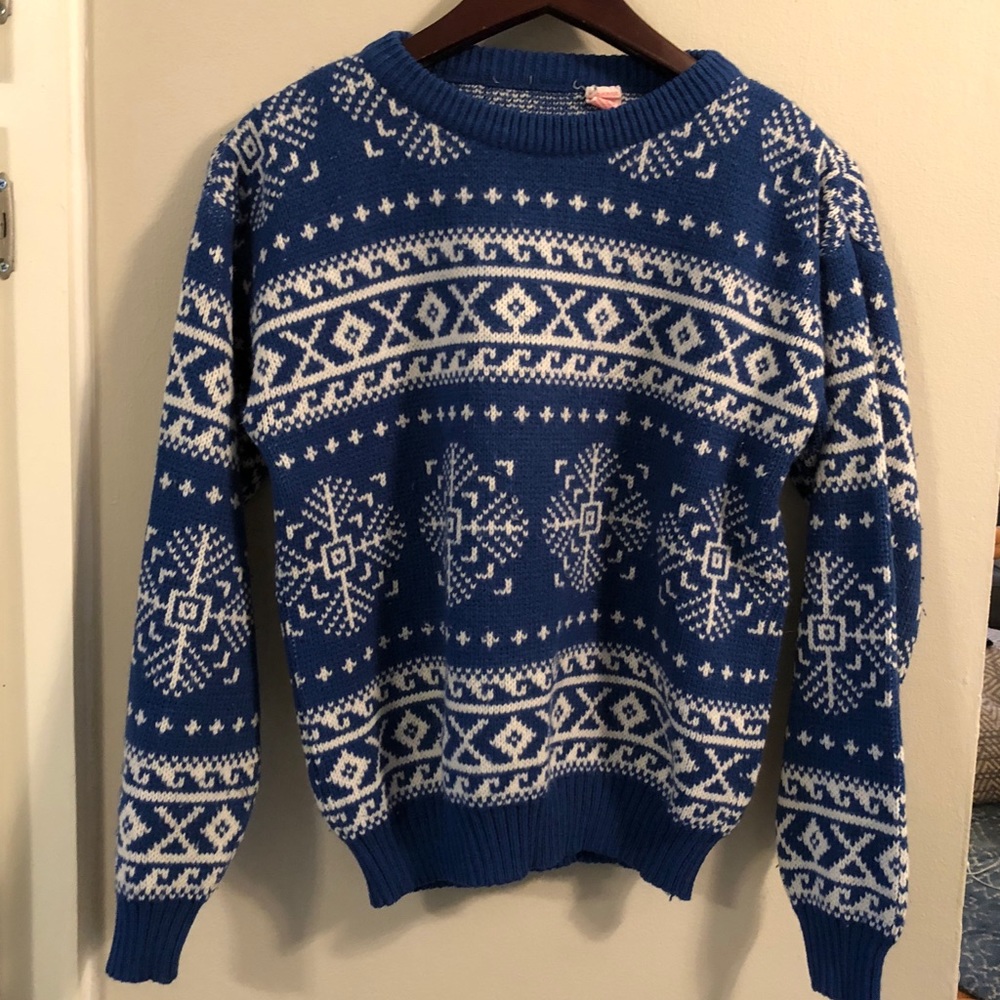 Vintage 80’s Sweater Ugly Christmas Snow Flake